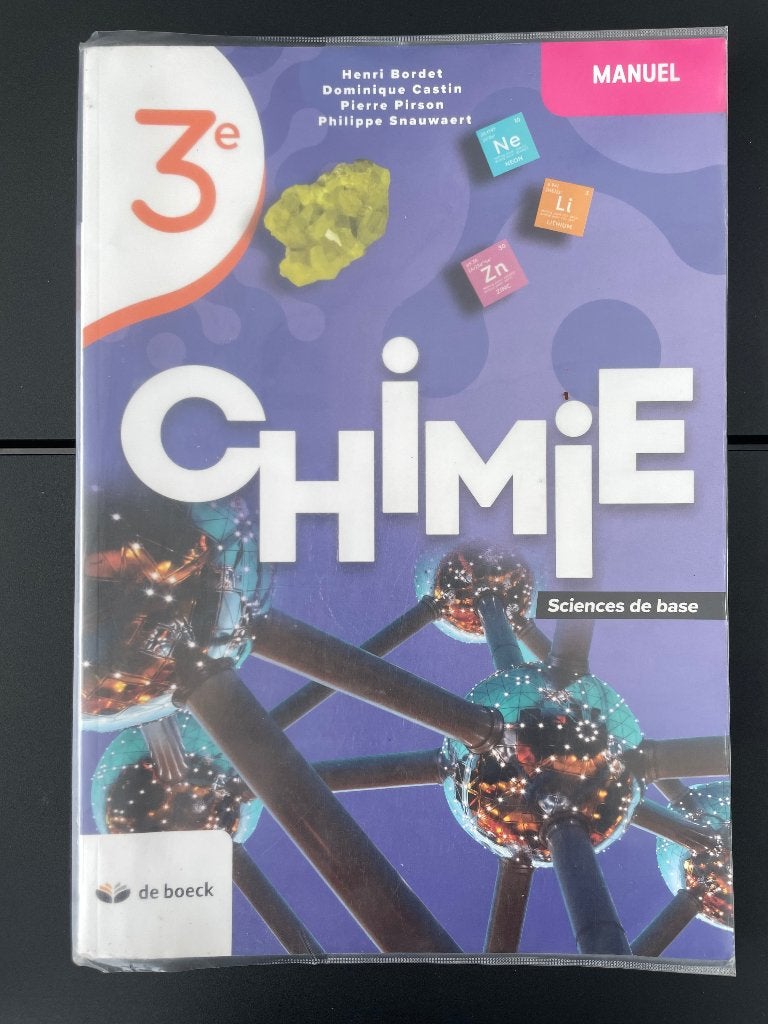Manuel Chimie Sciences de base 3e, Livres, Enlèvement ou Envoi, Enseignement secondaire inférieur, De boeck, Chimie