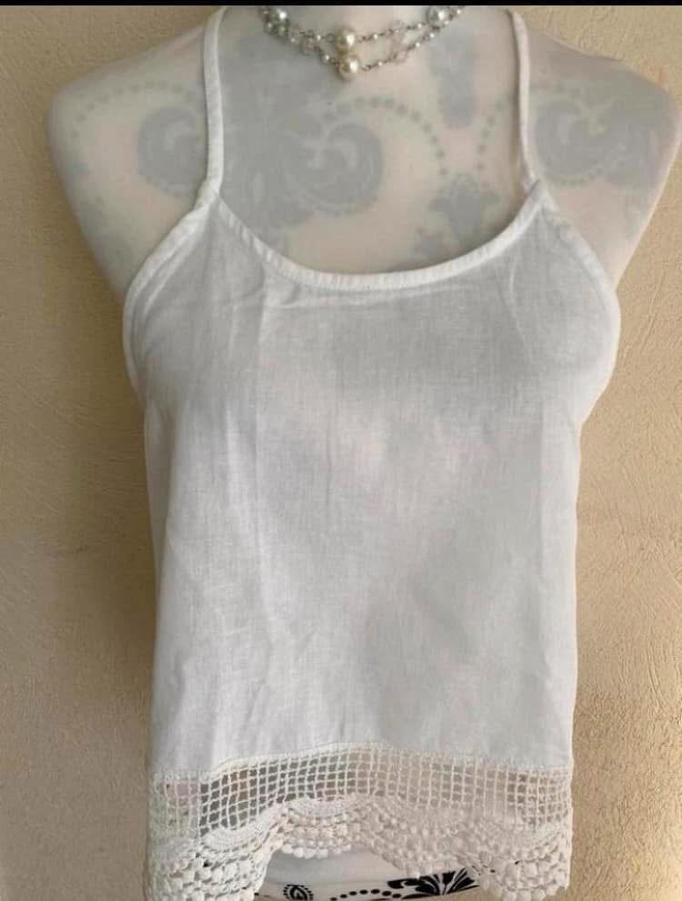 Caraco Blanc Dentelle & Crochet – BOOHOO taille 36-38, Enlèvement ou Envoi, Comme neuf, Blanc