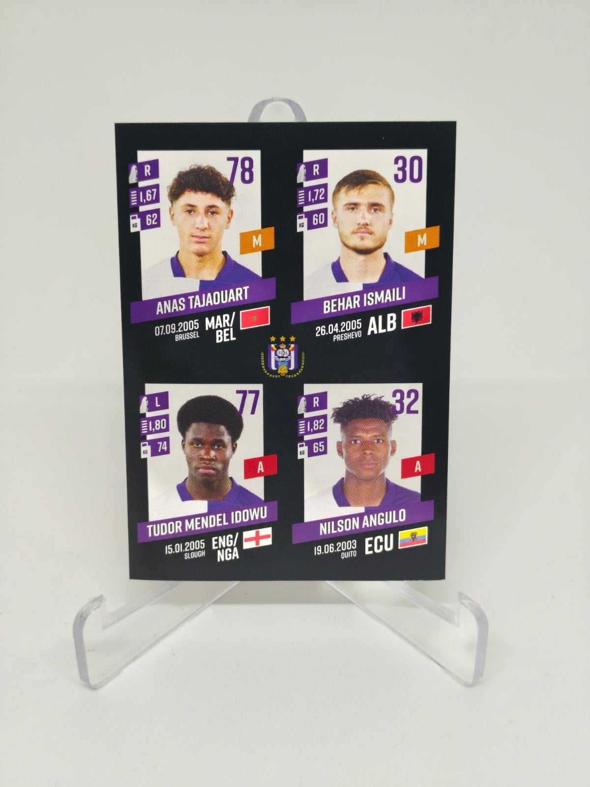 Nelson Angulo ROOKIE Anderlecht, Enlèvement ou Envoi