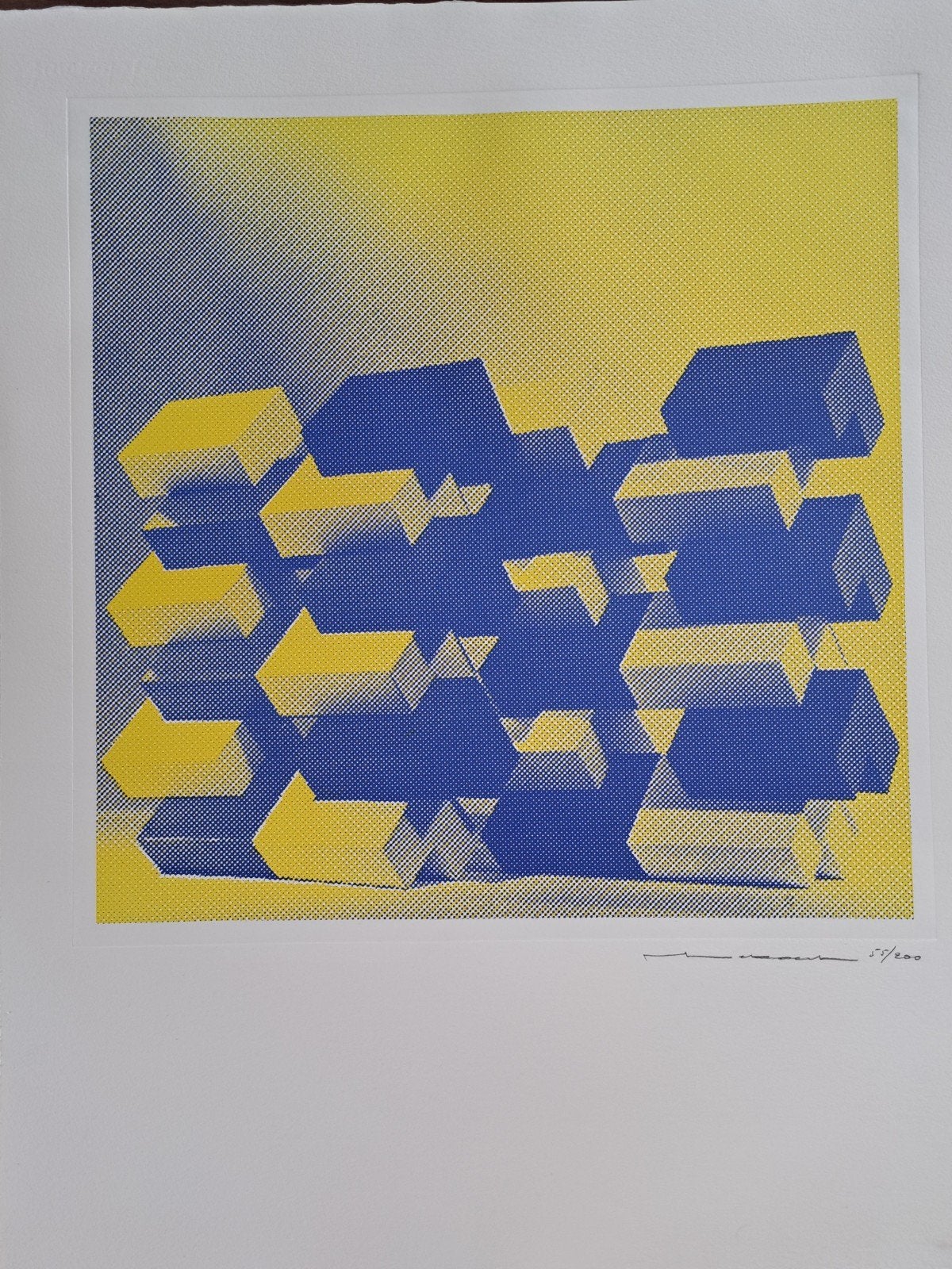 BEKAERT Piet "Geometrie" zeefdruk, Ingelijst, Ophalen of Verzenden, Zeefdruk