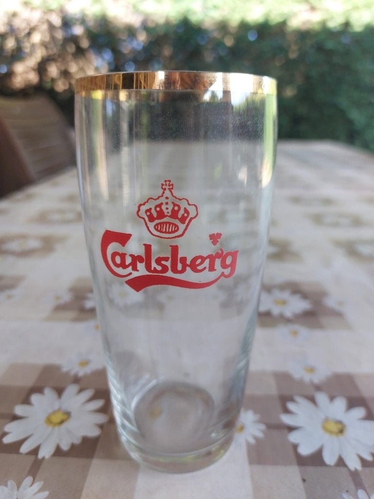 Bierglas Carlsberg 0,25 liter, Ophalen of Verzenden, Zo goed als nieuw, Glas of Glazen, Overige merken