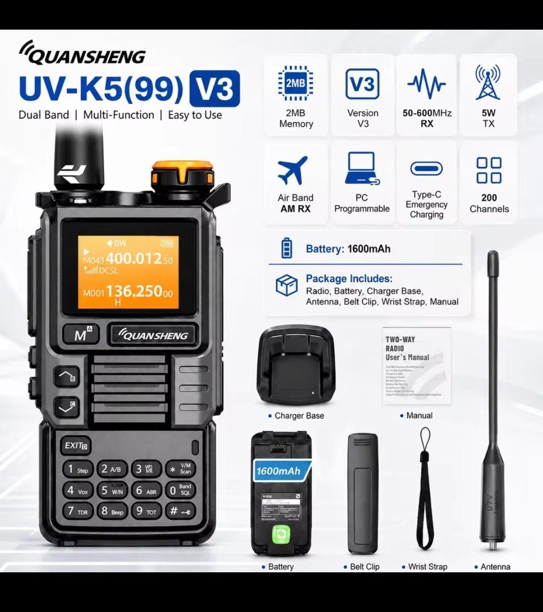 Quansheng uvk5 99 neuf + 2eme batterie