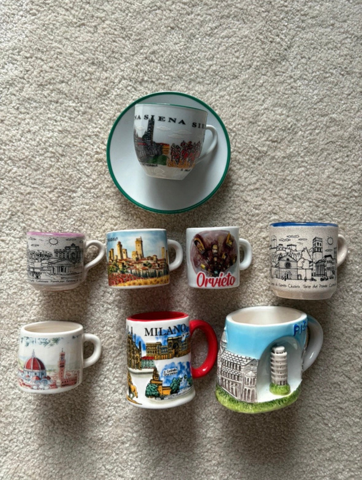 8 Italiaanse espresso mokjes, Antiek en Kunst, Ophalen