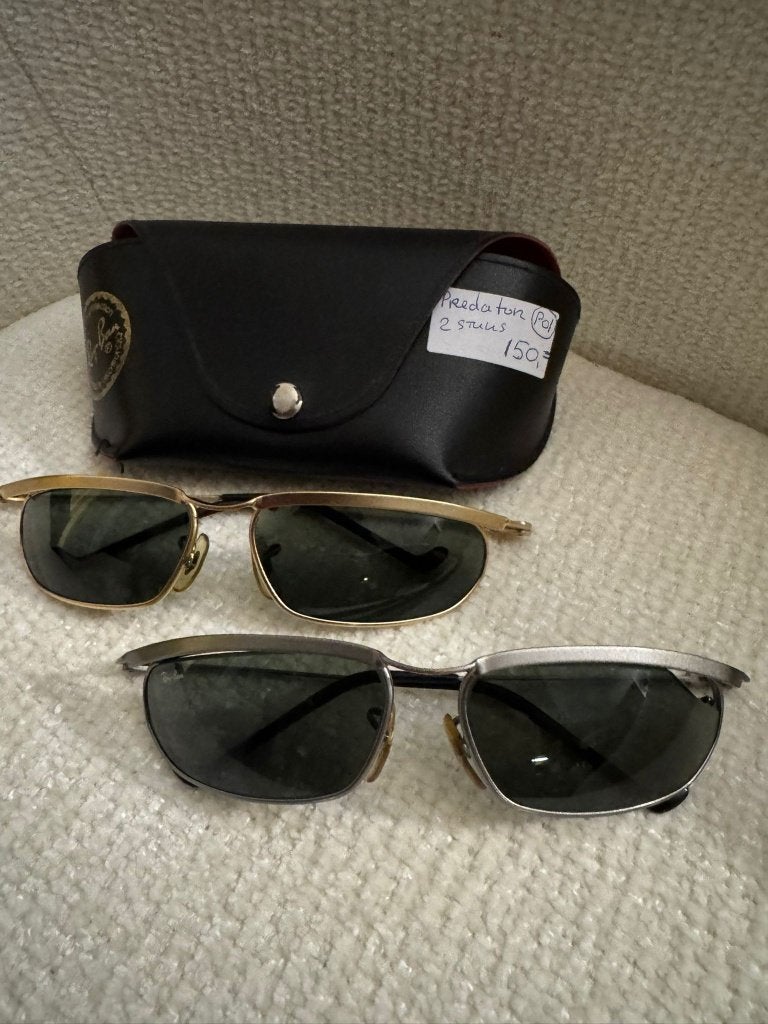 Vintage B&L Ray-ban Orbs Predator goud zonnebril W2572 P01, Gebruikt, Zonnebril, Overige kleuren, Ophalen of Verzenden