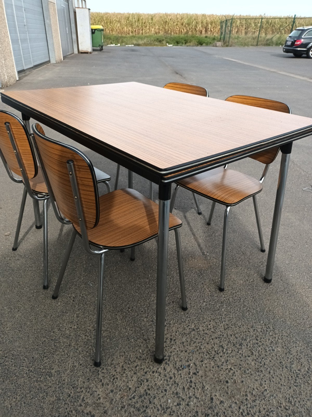 Vintage Formica Eethoek (Jaren '60) – Tafel + 4 Stoelen, Ophalen, ###, ###, €€€