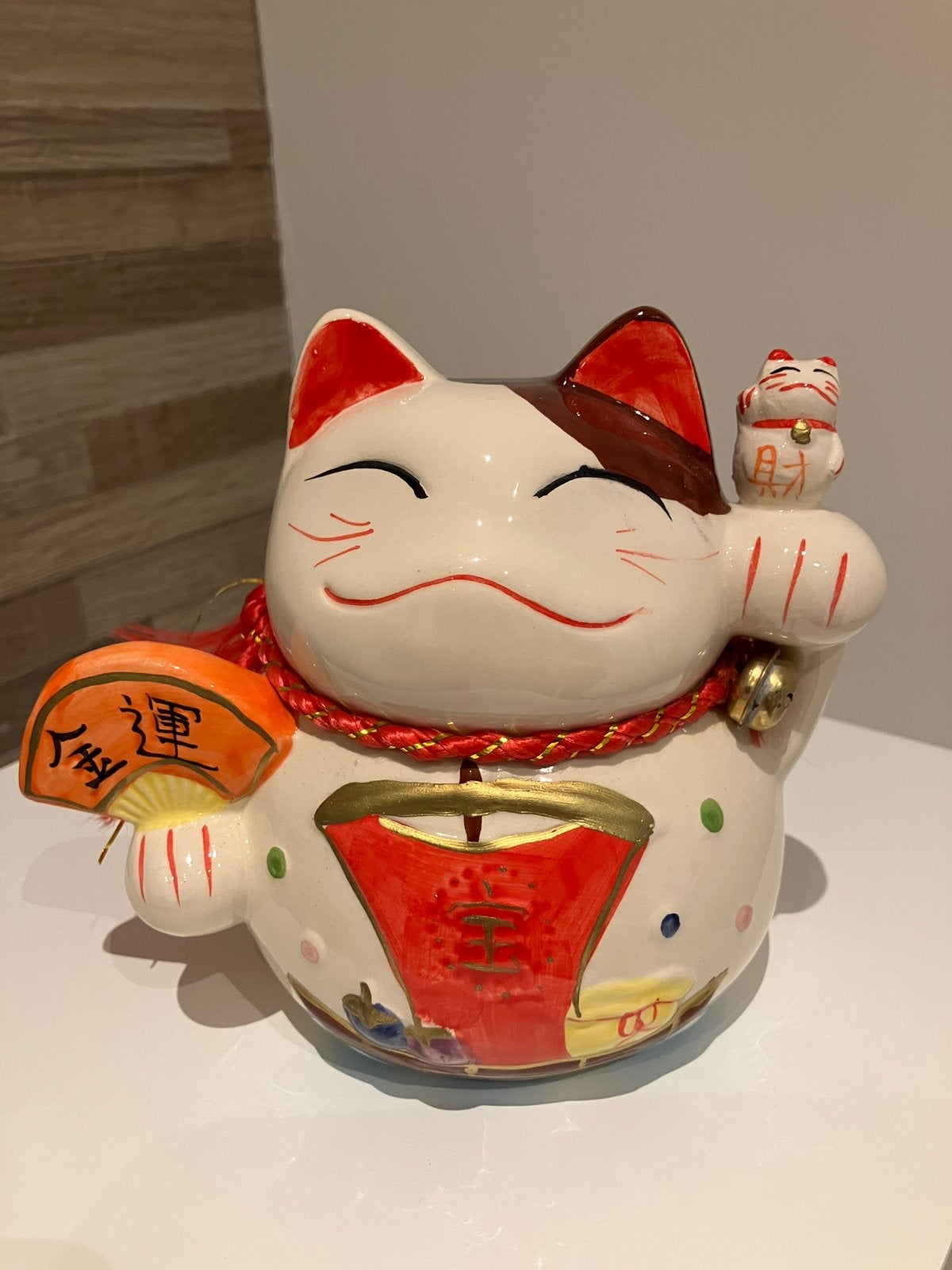 Porseleinen Maneki Neko spaarpot, Verzamelen, Spaarpotten, Ophalen of Verzenden