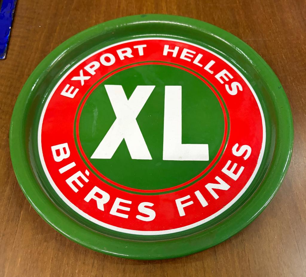 Plateau émaillé publicitaire EXPORT XL HELLES Bières FINES, Envoi