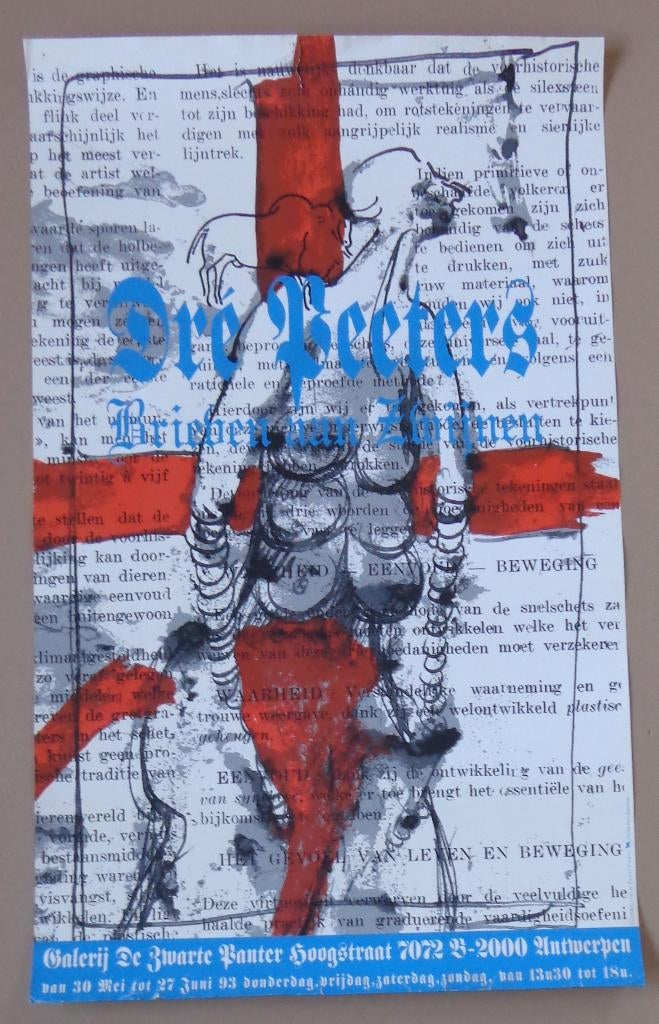 DRE PEETERS / 2 STUKS / AFFICHE / KLEURZEEFDRUK / 95x55cm, Enlèvement ou Envoi