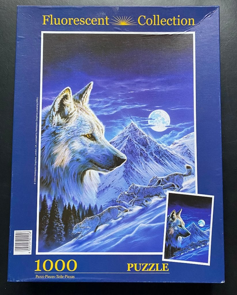 Puzzel "Wolf" van Fluorescent Collection (1000 stuks), Ophalen of Verzenden, Gebruikt