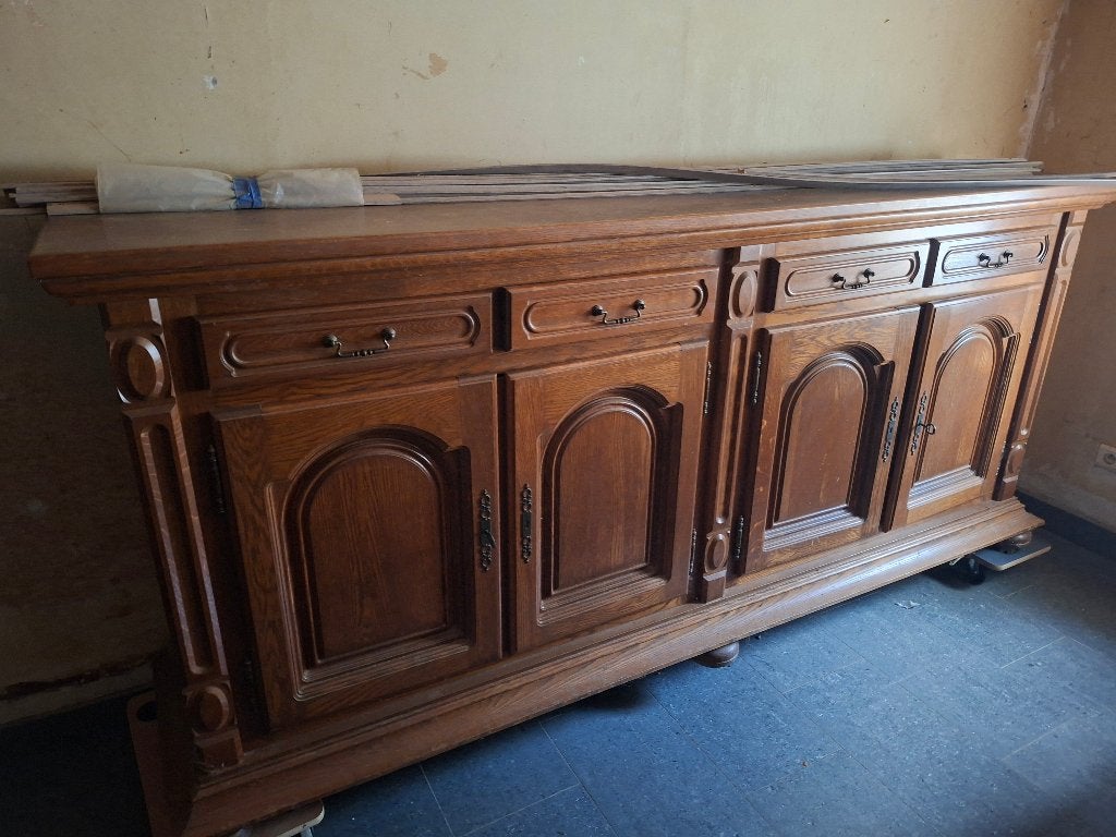 Massief eiken kast, Huis en Inrichting, Ophalen, Gebruikt, Eikenhout, Met lade(s)