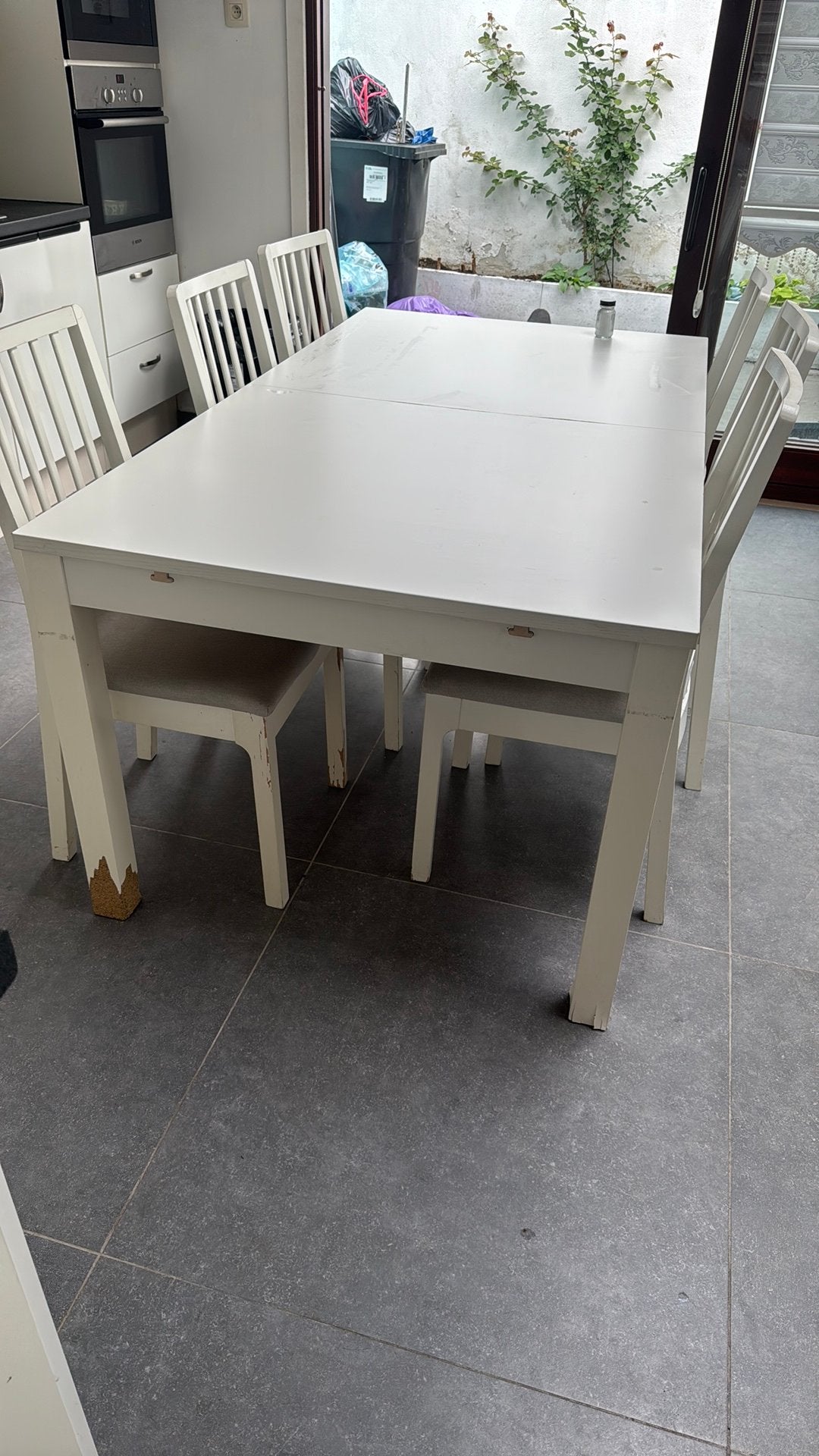Table à manger avec 6 chaises + tiroir, Maison & Meubles, Enlèvement, Utilisé