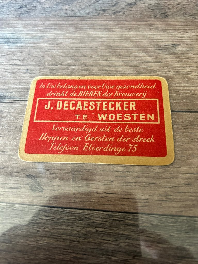 1 speelkaart brouwerij  de caestecker woesten, Enlèvement ou Envoi, Utilisé, Carte(s) à jouer