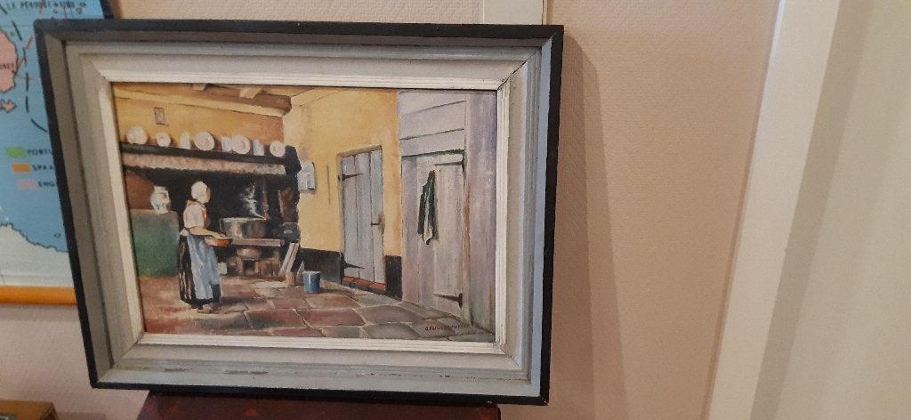 heel oud kunstwerkje, Ophalen, Doek, Olieverf, Klassiek
