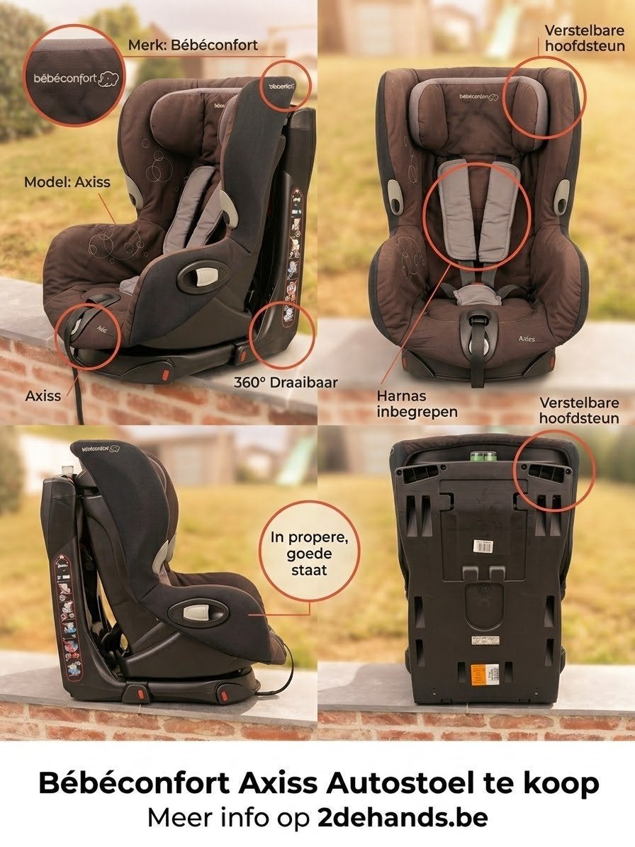 Siège auto Bébéconfort Axiss, rotatif à 360, en bon état, Enfants & Bébés, Sièges auto, Enlèvement ou Envoi, Isofix