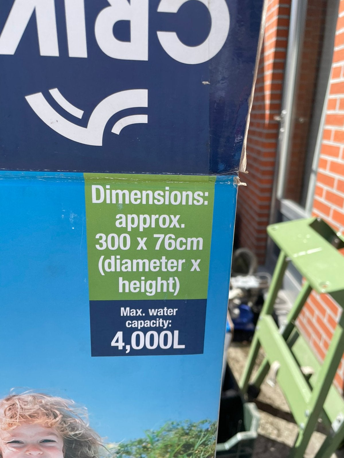 Opzet zwembad met toebehoren, Ophalen, Afdekzeil