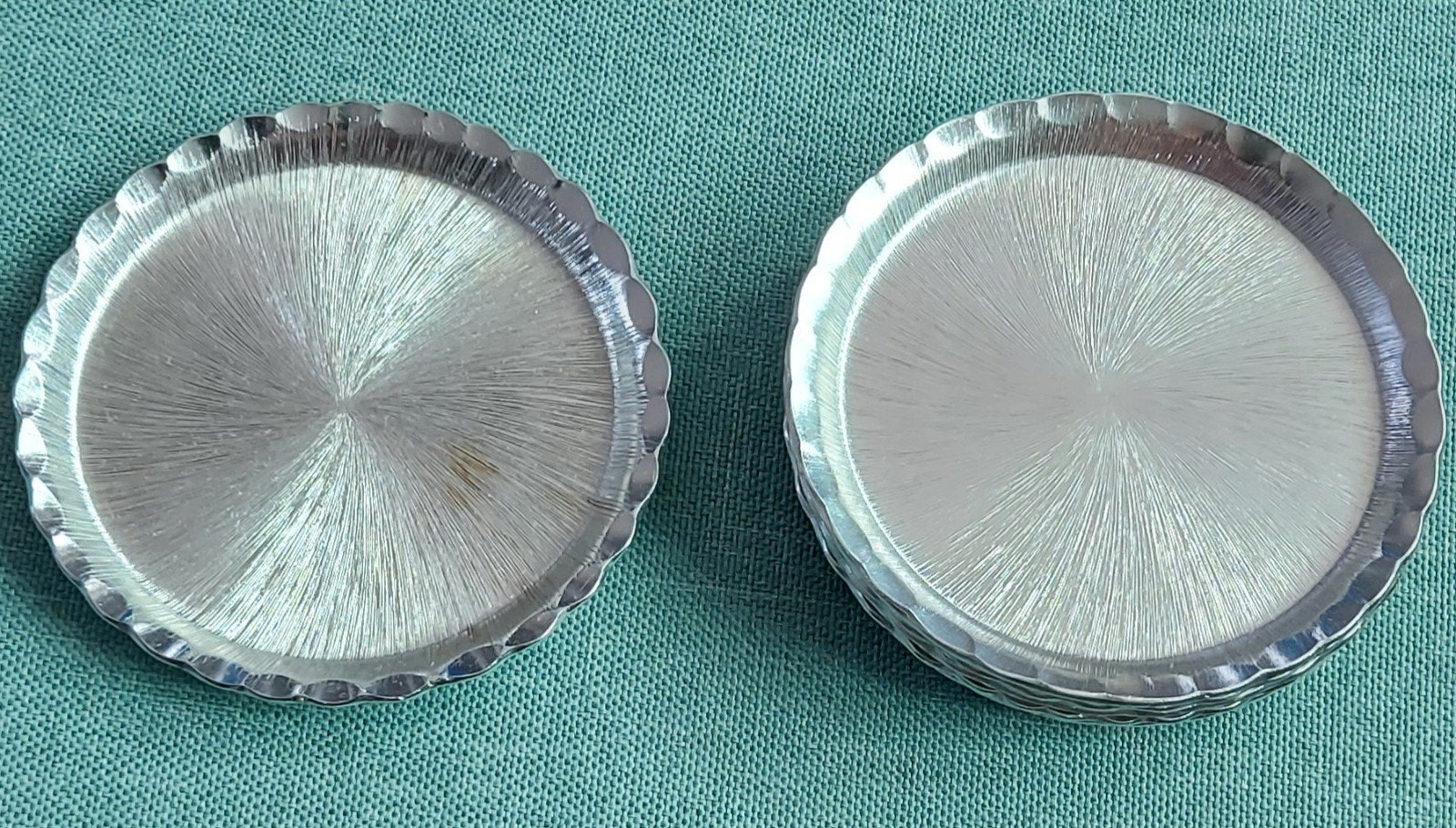 6 sous verres métal argenté, Maison & Meubles, Accessoires pour la Maison | Sous-verres & Sous-plats, Enlèvement ou Envoi