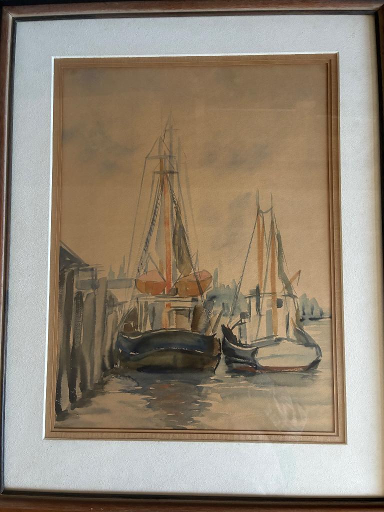 Aquarel Roget Van Damme (1921-2008), Antiquités & Art, Art | Peinture | Classique, Enlèvement ou Envoi