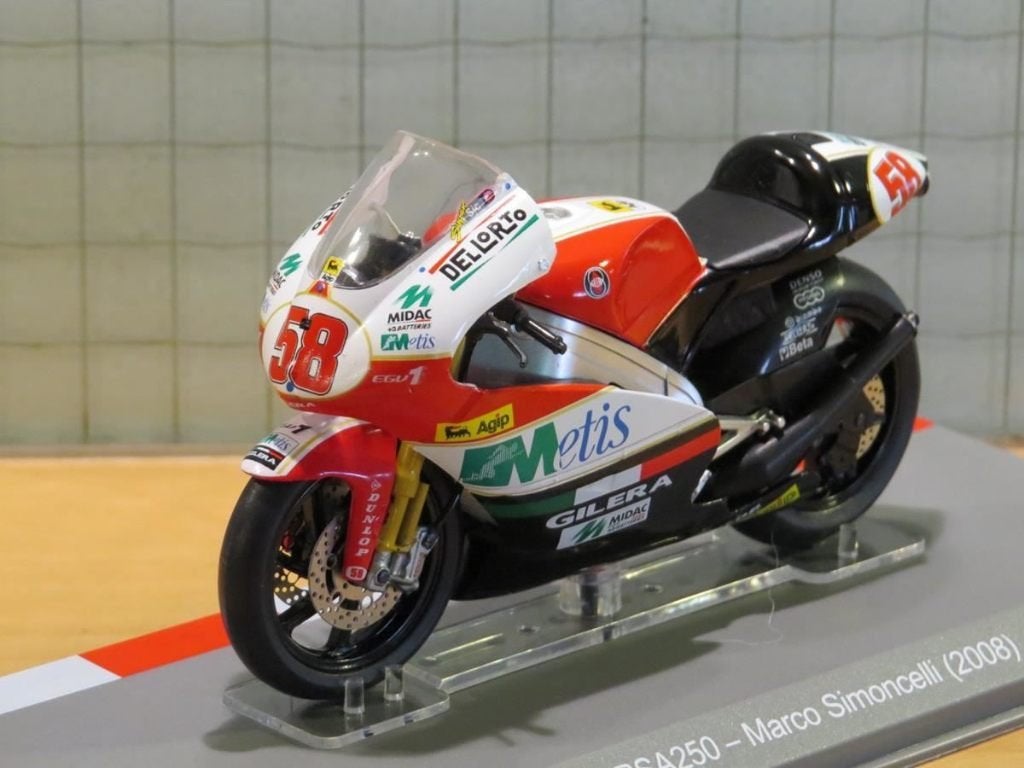 Marco Simoncelli Gilera RSA 250 2008 1:18, Ophalen of Verzenden, Nieuw, Motor, Overige merken