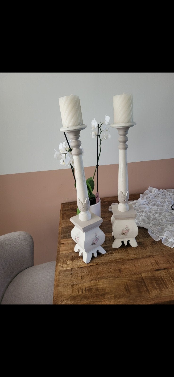 Chabby chiq kandelaars, Antiek en Kunst, Ophalen