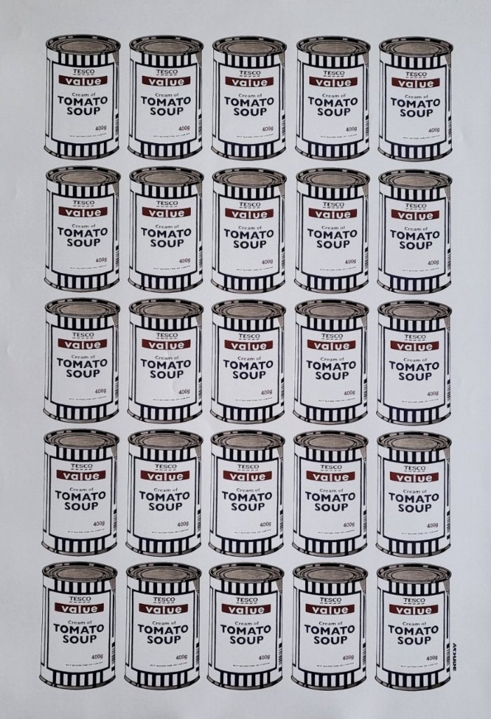 Banksy - Tomato Soup Can - Tesco Value Print - POW, Verzenden