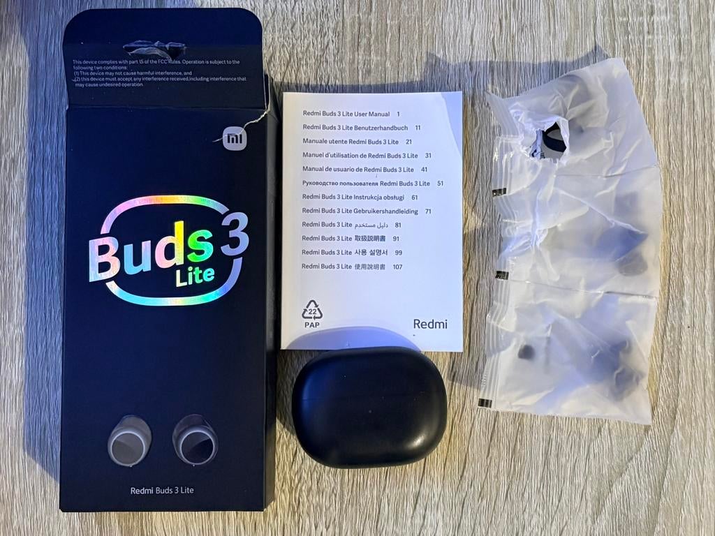 Ecouteurs sans fil Xiaomi Redmi Buds 3 Lite Bluetooth Noir, Enlèvement, Comme neuf