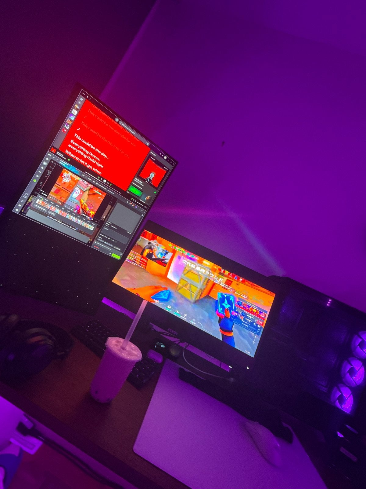 Hele setup, Gaming pc, 2 monitors, mouse, keyboard,etc…, Games en Spelcomputers, Ophalen, Gebruikt