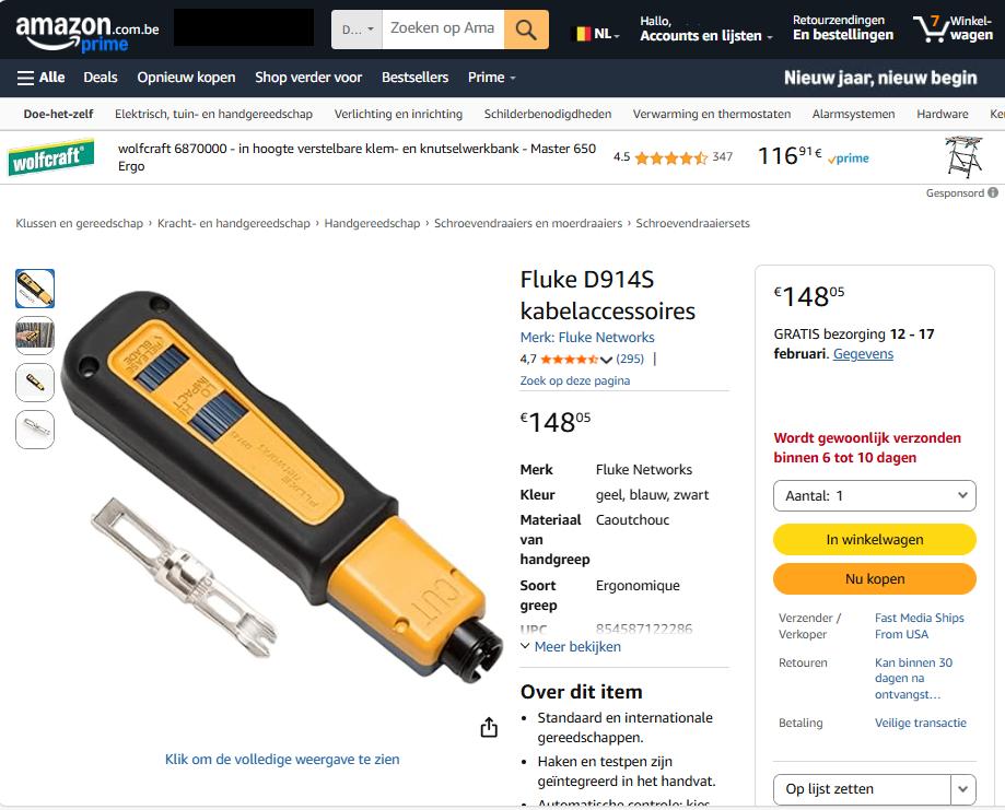 Fluke D914S Impact tool, Ophalen of Verzenden, Nieuw