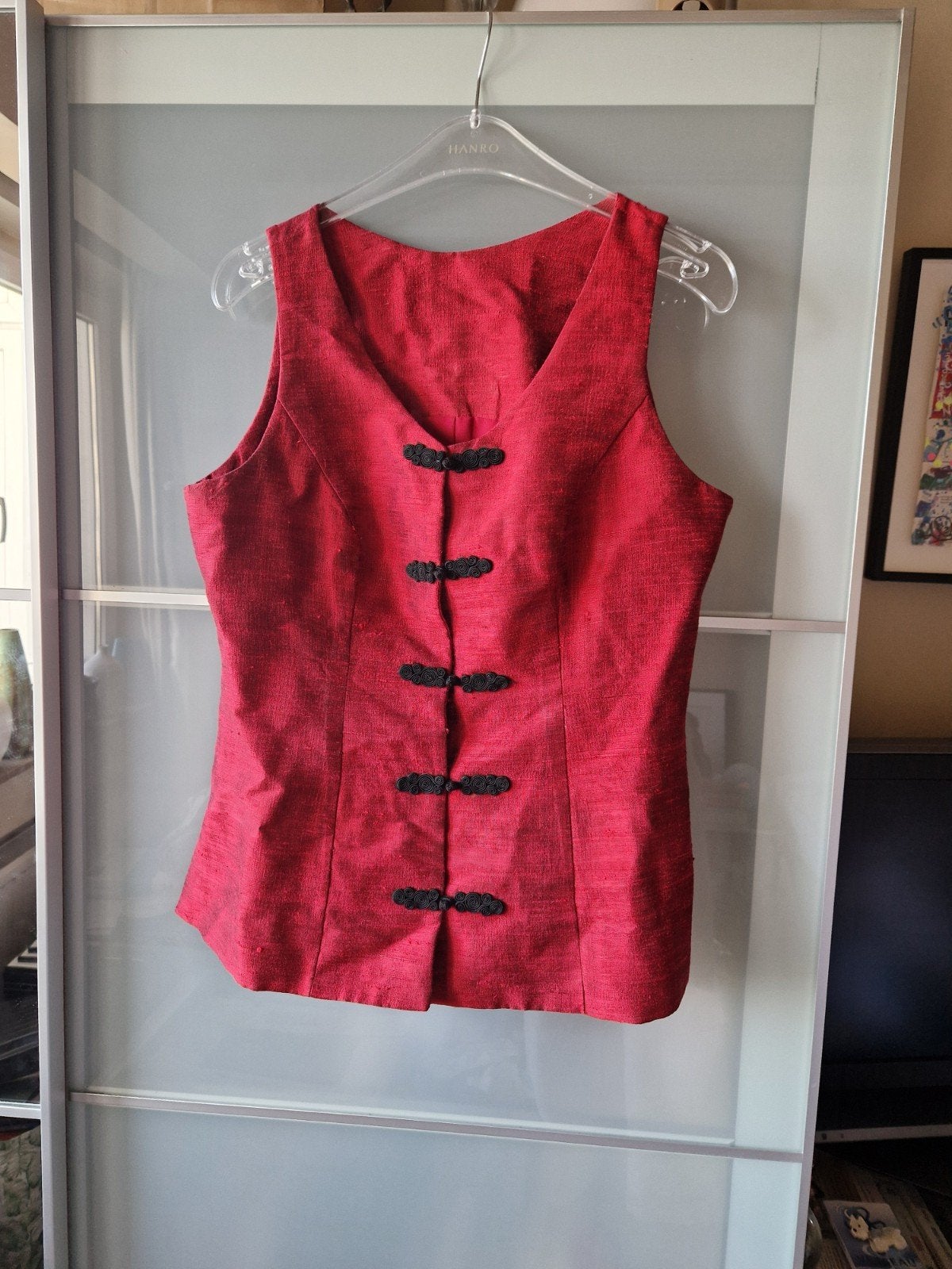 Damesvest maat 38-40 wilde zijde bordeaux zwart 
Zijdezee, Kleding | Dames, Ophalen of Verzenden, Gedragen, Maat 38/40 (M), Overige kleuren