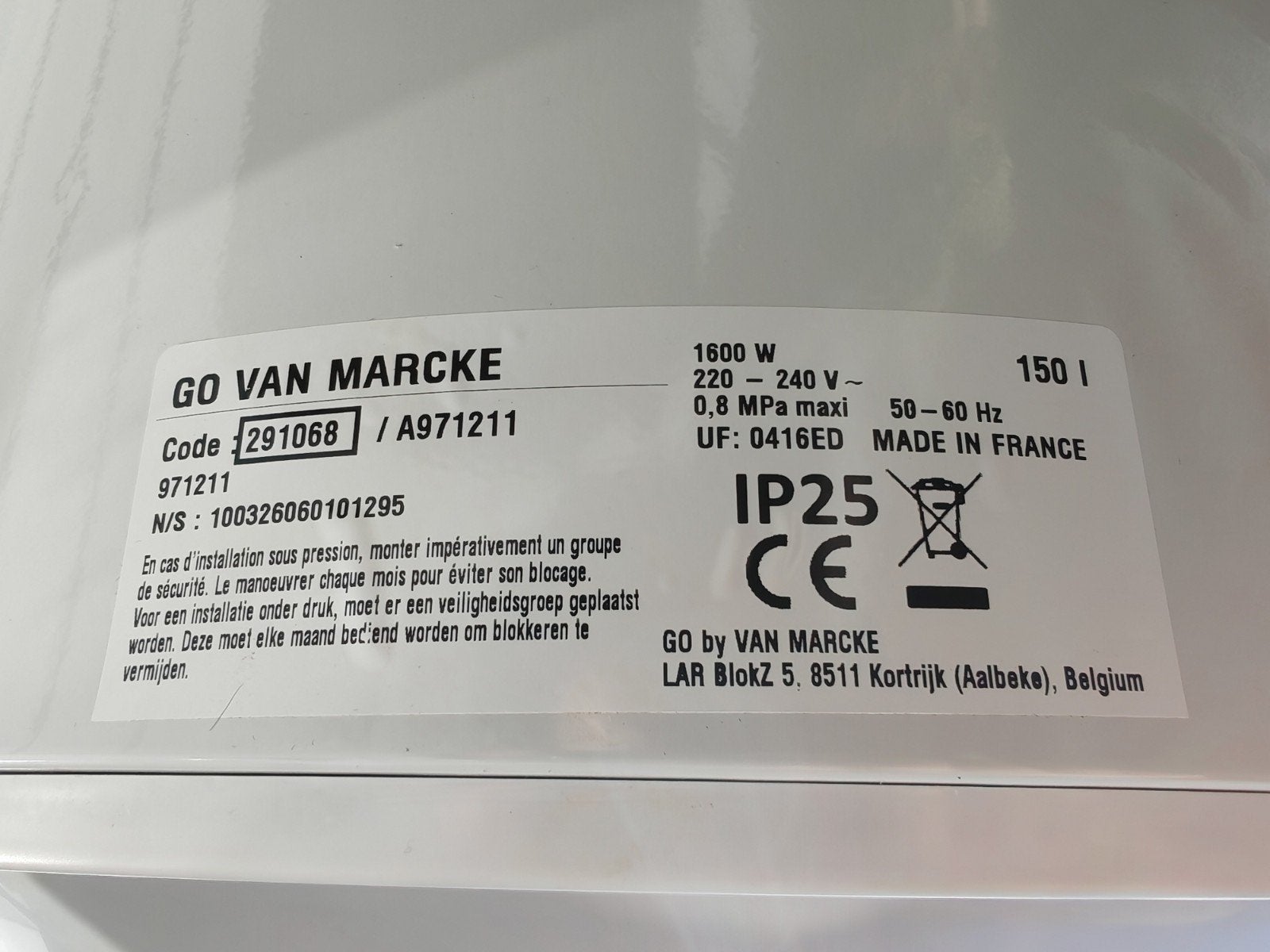 boiler, chauffe eau électrique, Bricolage & Construction, Moins de 3 ans, Enlèvement, 100 litres ou plus, Boiler
