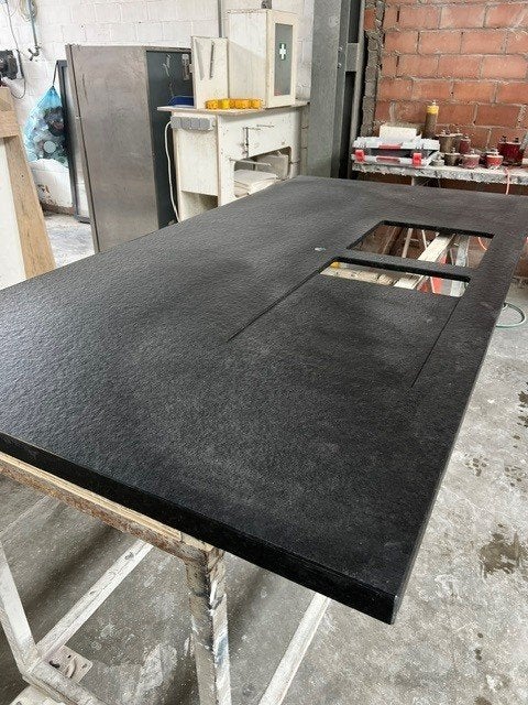 graniet werkblad, Ophalen, 75 cm of meer, Zwart, Nieuw