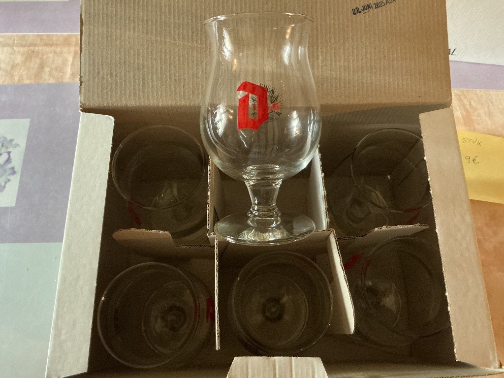 Duvel glas rode D 16,5 cl, Ophalen of Verzenden