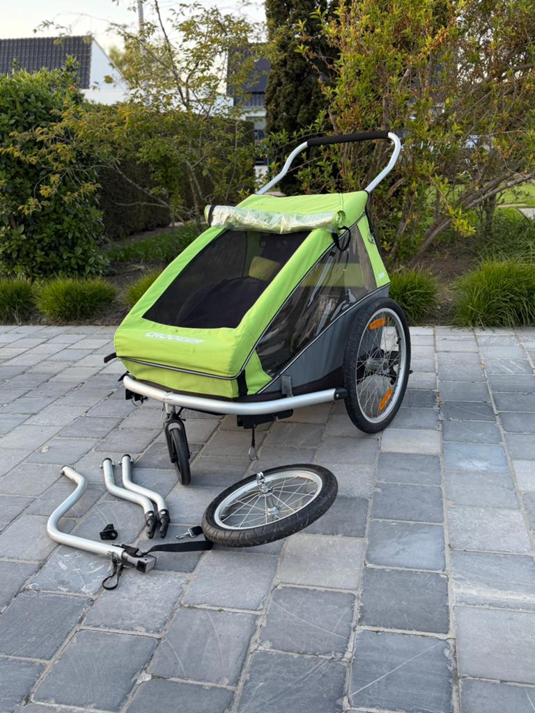 Fietskar Croozer for 2 kids, hele goede staat, geen scheuren, Fietsen en Brommers, Ophalen, Opvouwbaar, 80 kg of meer, Zo goed als nieuw