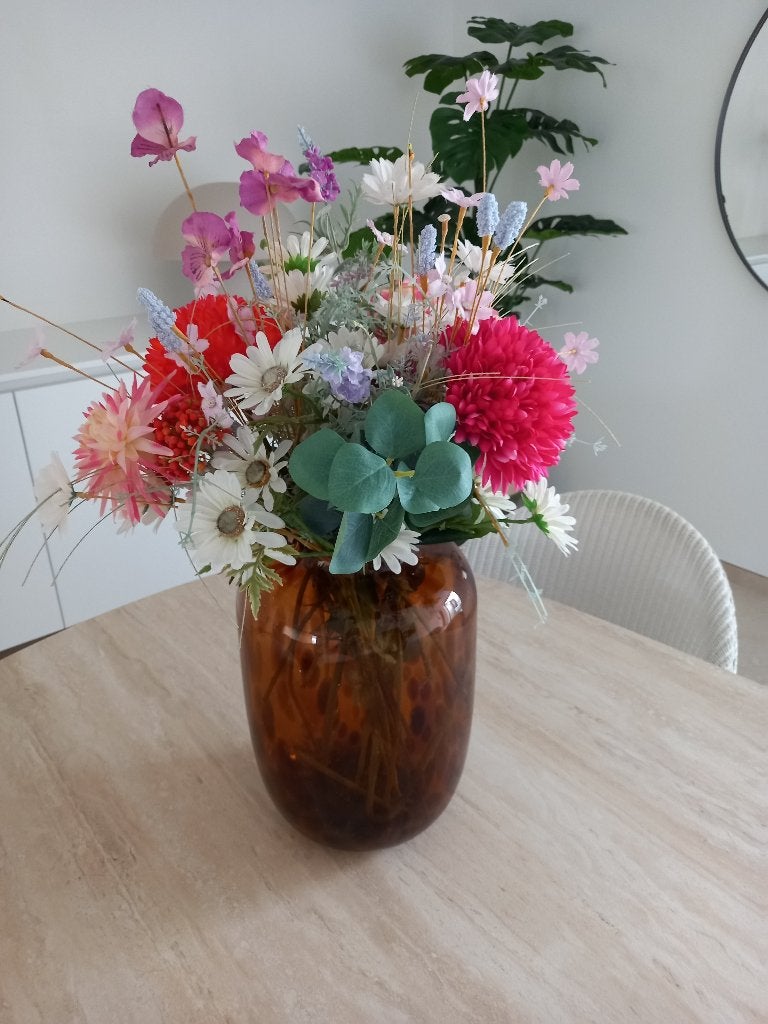 Vaas met bloemen, Huis en Inrichting, Woonaccessoires | Vazen, Ophalen, Zwart, 35 cm, Geschikt voor droogbloemen