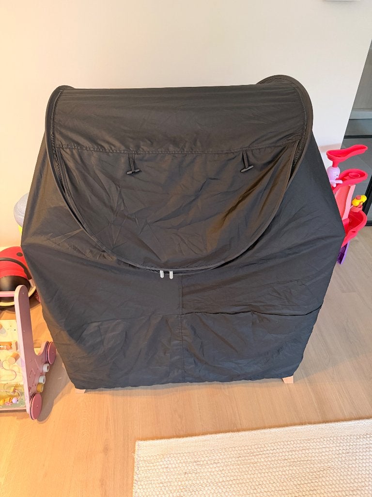 Verduisterende tent voor over babypark, Kinderen en Baby's, Ophalen, Zo goed als nieuw, Rechthoekig, In hoogte verstelbaar