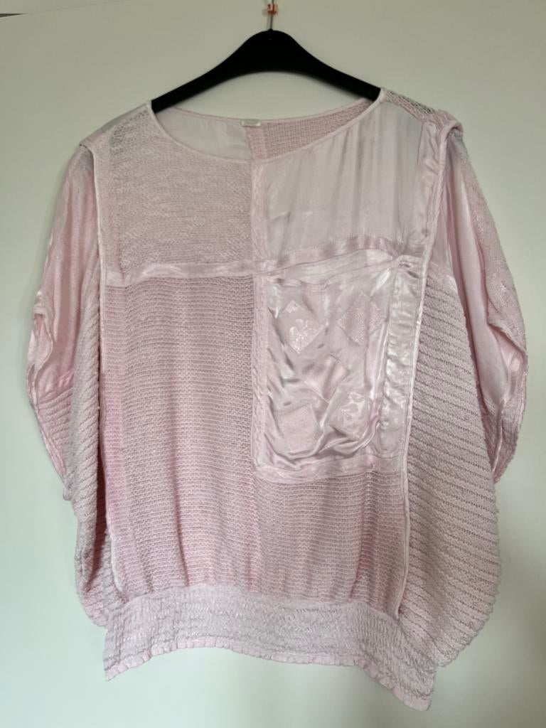 Blouse met zijde L Roos, Ophalen of Verzenden, Gedragen