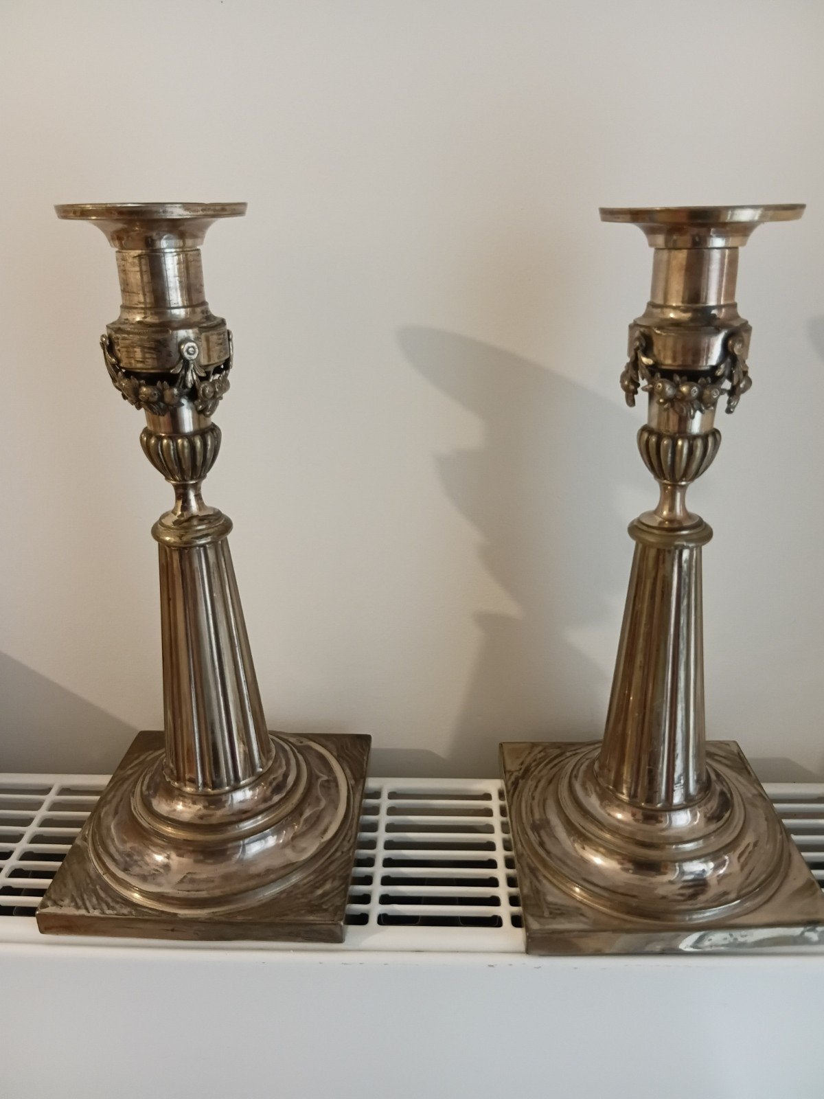 zilveren kandelaars, Antiek en Kunst, Ophalen of Verzenden, Zilver