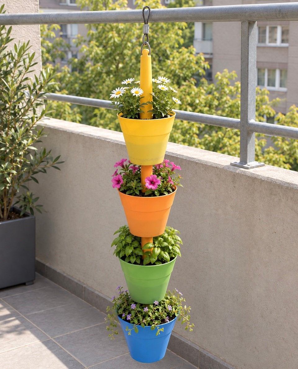 Pot de fleurs suspendu avec 4 pots - pour herbes ou fleurs, Enlèvement, Utilisé, Balcon