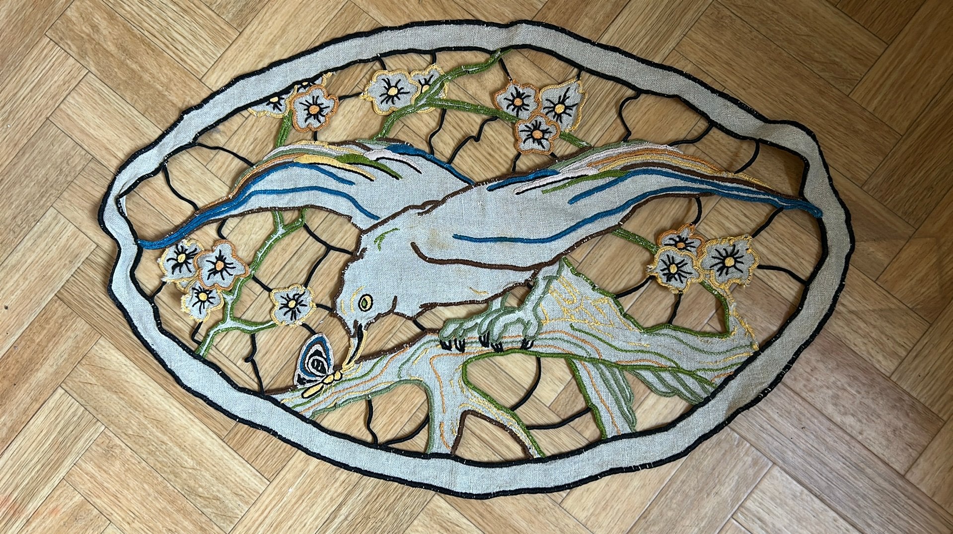 Tapis de style vitrail vintage, Enlèvement ou Envoi, Utilisé, Textile