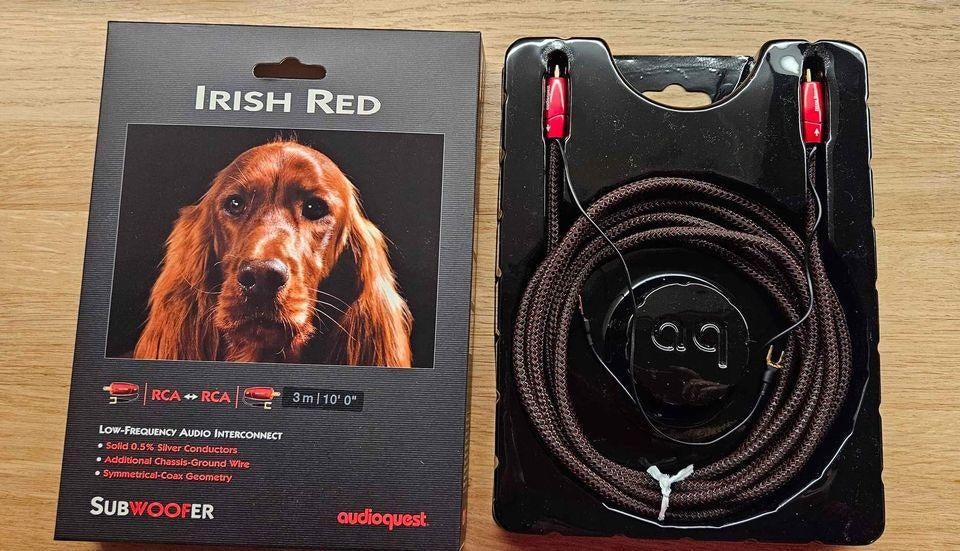 Subwooferkabel - Audioquest - Irish Red - 3m, Ophalen, Zo goed als nieuw, 2 tot 5 meter, Luidsprekerkabel