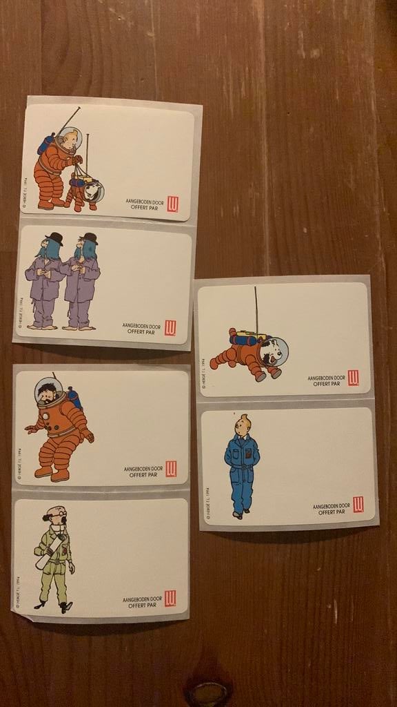 Lot de 3 x 2 autocollants Tintin, Collections, Enlèvement ou Envoi, Tintin, Comme neuf