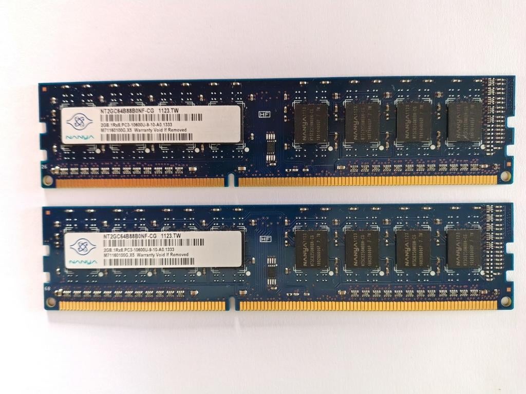 Memoire ram dimm ddr3 1333mhz 2 x 2gb Nanya occasion., Informatique & Logiciels, Mémoire RAM, Enlèvement ou Envoi, DDR3, Utilisé