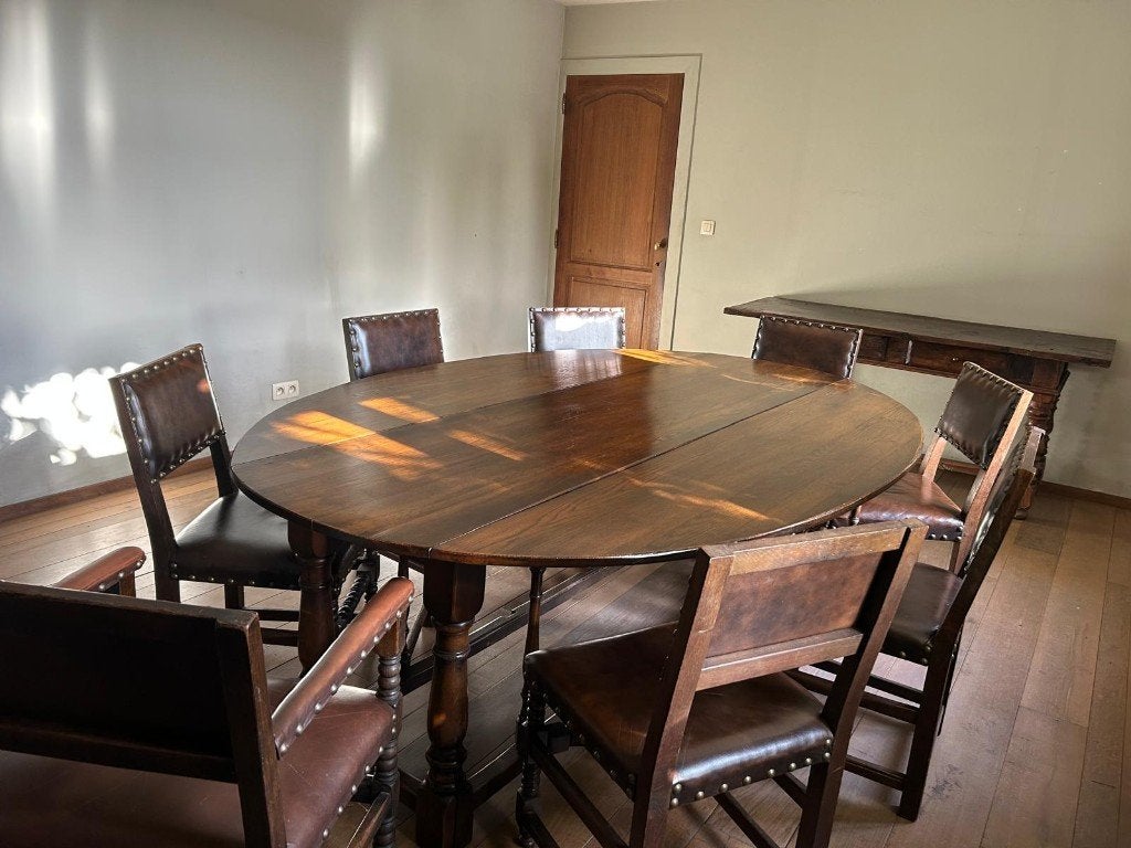 Ovalen eettafel in Engelse stijl, Ophalen, 150 tot 200 cm, 200 cm of meer, Zo goed als nieuw
