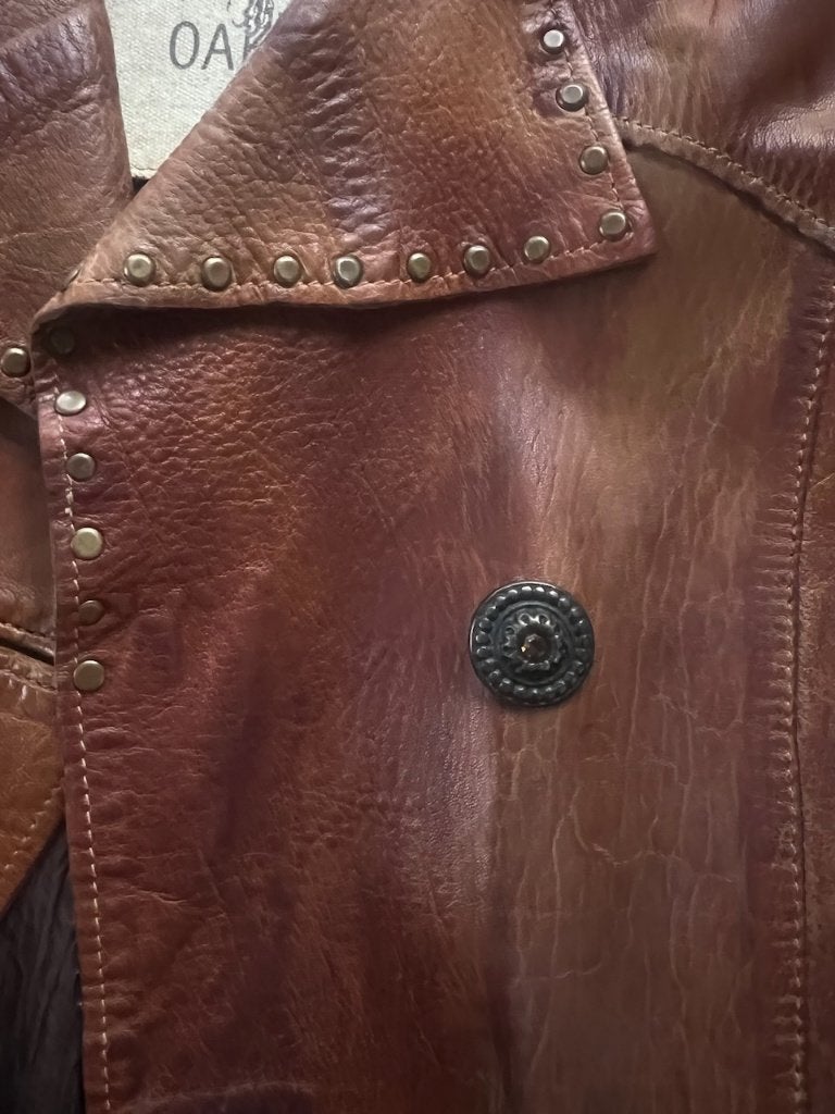 Trench cuir cognac Oakwood L, Vêtements | Femmes, Taille 38/40 (M), Comme neuf, Brun, Enlèvement