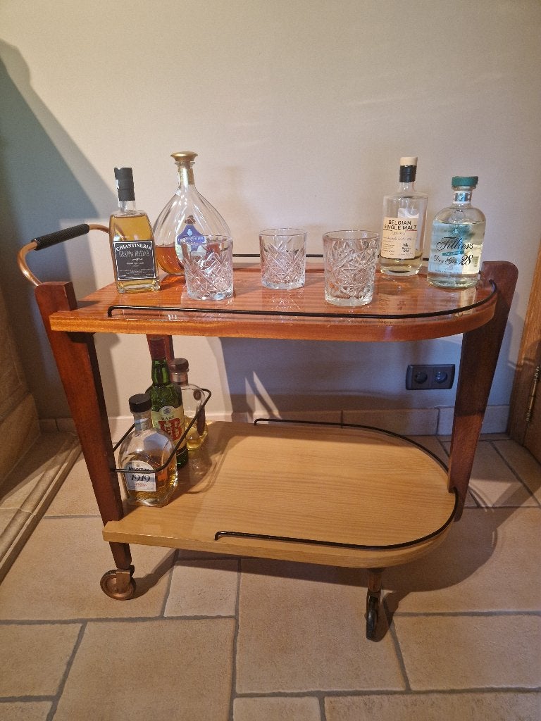 Art deco serveerwagen - Bartrolley, Antiquités & Art, Curiosités & Brocante, Enlèvement