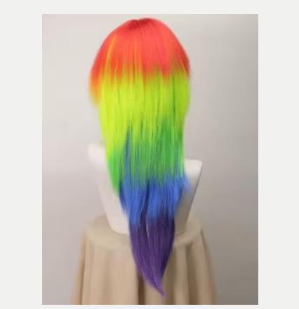 Anime cosplay pruik Rainbow Dash met synthetisch haar, Enlèvement ou Envoi, Neuf