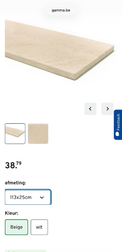 Vensterbank van natuursteen 2x, Doe-het-zelf en Bouw, Ophalen, Overige materialen, Vensterbanken, Nieuw