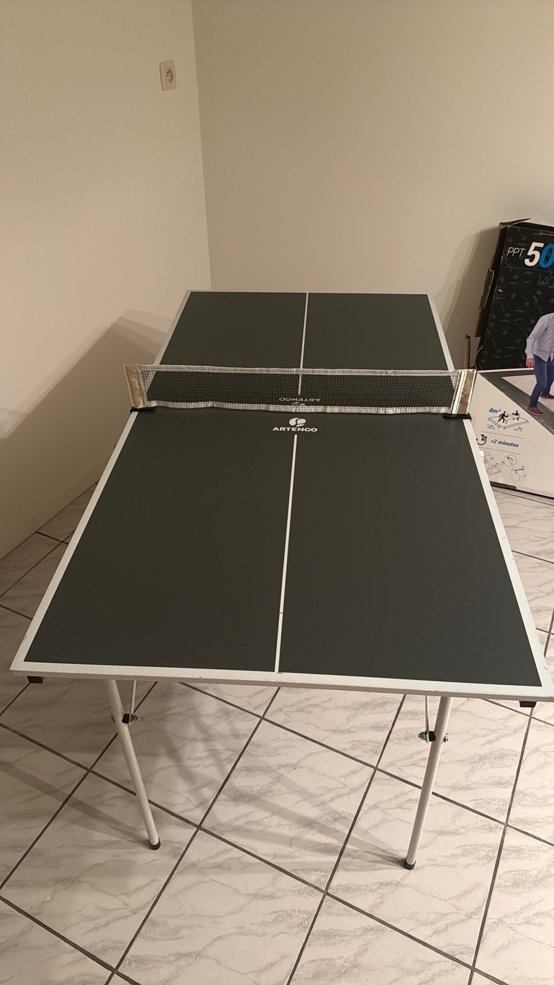 Ping pong tafel Artengo klein, Sport en Fitness, Ophalen, Zo goed als nieuw, Tafel Indoor, Inklapbaar