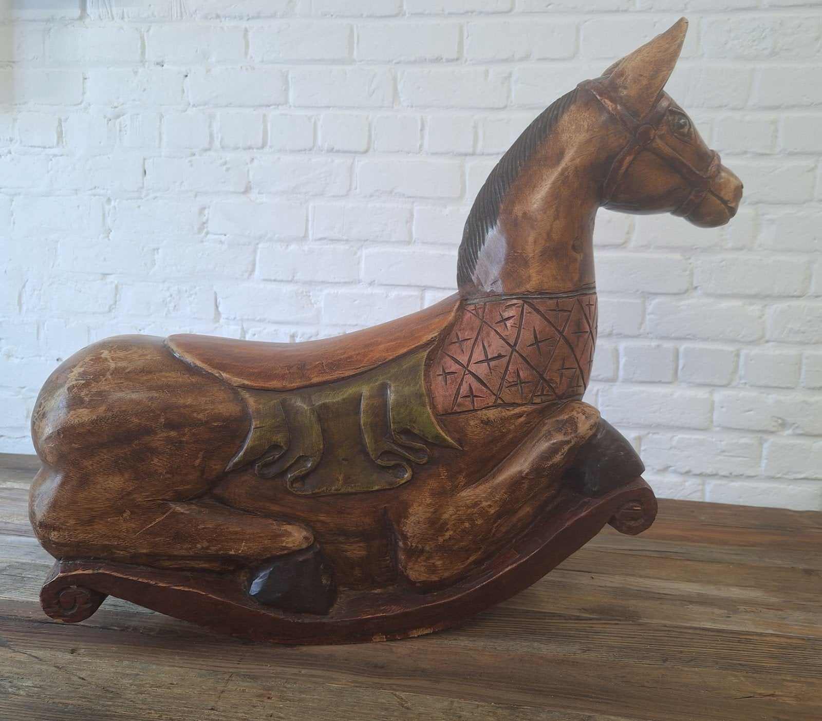 Cheval à bascule vintage en bois, Enlèvement