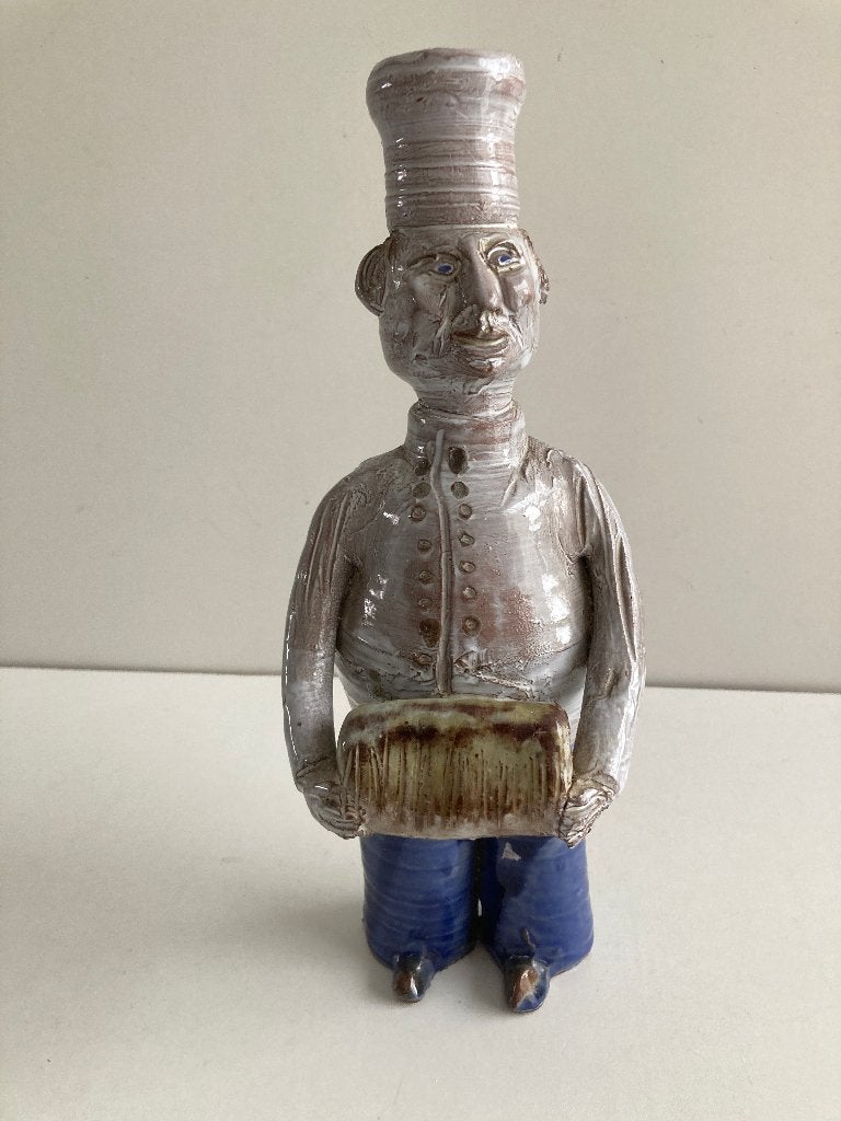 Statue vintage en céramique « Boulanger avec du pain », Statue, Enlèvement ou Envoi, Pierre ou céramique, Homme