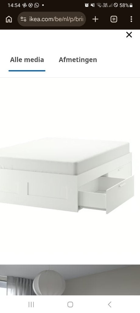 Brimnes bed met laden, Enlèvement, Utilisé, 180 cm, Autres matériaux